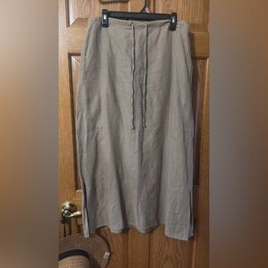 Laura Ashley Tan Linen Skirt